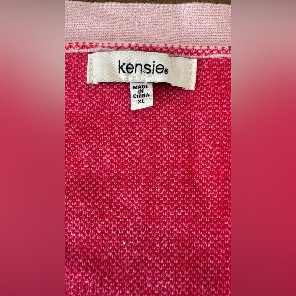 💕 Pink Heart Patterned Women's Button-Up Sweater - size XL - Picture 9 of 16
